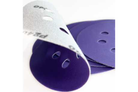 Купить Диск шлифовальный ABRAFORCE Purple Film на плёночной основе  8 отв.  125мм Р600  уп. 5 шт. фото №5