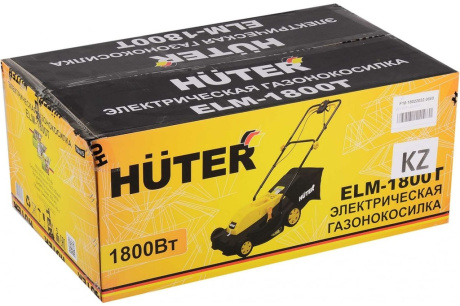 Купить Газонокосилка электро HUTER ELM-1800T 1 8кВт колесная тканевый травосборник фото №8