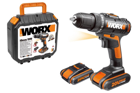 Купить Дрель аккумуляторная WORX WX101.1 20V 1,5Ач кейс фото №1