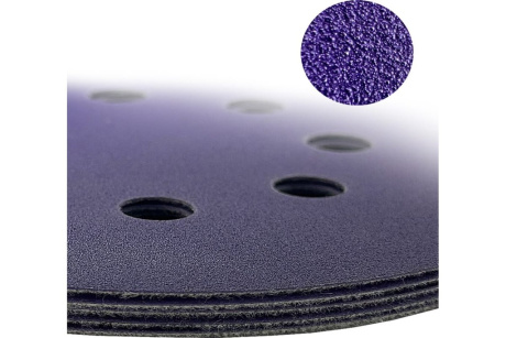 Купить Диск шлифовальный ABRAFORCE Purple Film на плёночной основе  8 отв.  125мм Р600  уп. 5 шт. фото №7